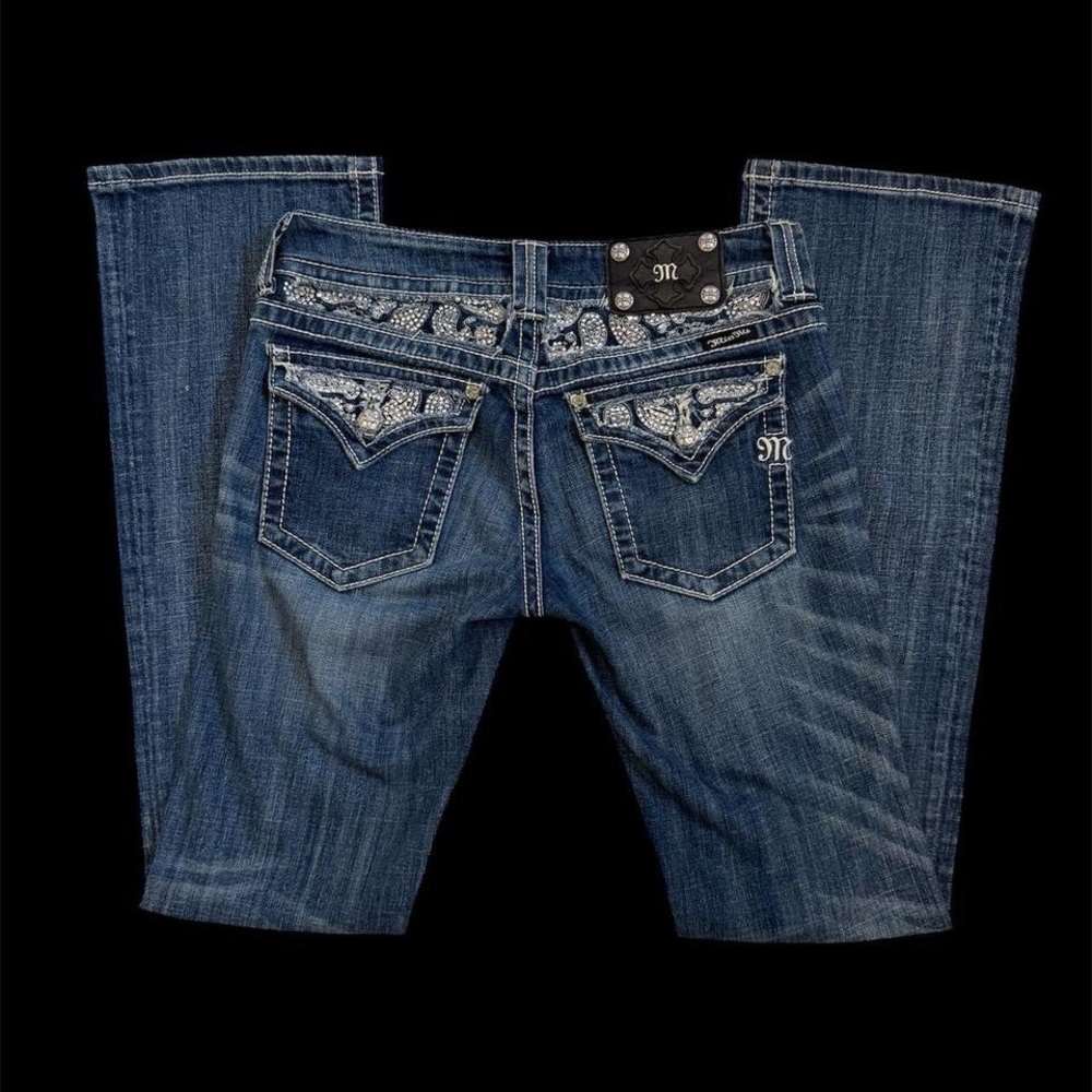 Miss Me Blue Jeans with Silver Accents